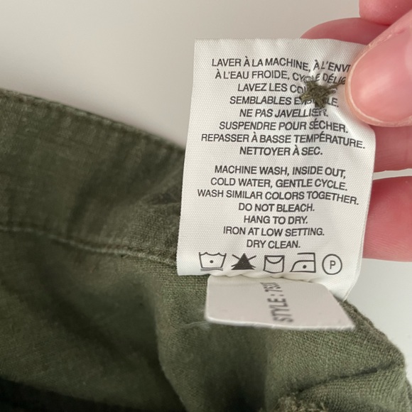 SMART SET Linen Blend Olive Green Capri Pants ~ Size 12 - Picture 16 of 16